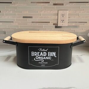 Natural BREAD Bin organic daily fresh with wooden lid